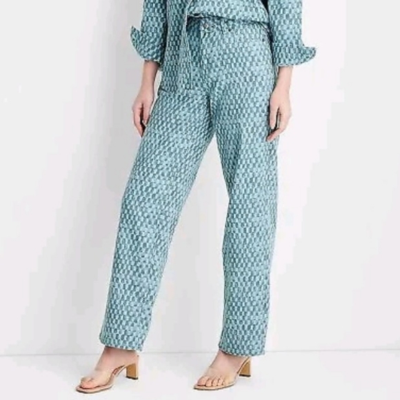 Future Collective Pants - Future Collective Checkered Straight Leg Pants Gabriella Karefa-Johnson